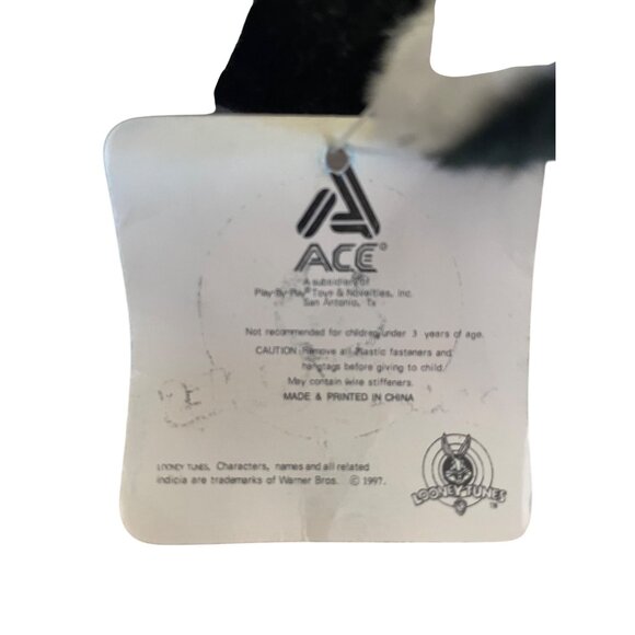 Sylvester The Cat Looney Tunes Plush Toy 13" Ace 1997 Black White Polyester - Picture 5 of 7